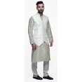 thumbnail image 2 of Atasi Cotton Mens Kurta Pajama With Jacket Indian Mandarin Ethnic Wear Set, 2 of 5