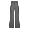 thumbnail image 5 of Timegard Womens Cotton Linen Pants Elastic Waisted Drawstring Straight Leg Solid Color Casual Pants, 5 of 5