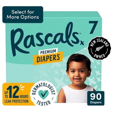 Couches Rascals Premium, Taille 7, 90 unités