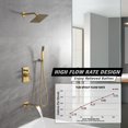 thumbnail image 4 of sumerain Tub and Shower Faucet System with Waterfall Tub Spout and Handheld Shower Head, Pressure-Balanced Valve, Brushed Gold, 4 of 4