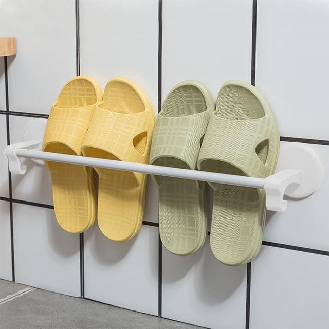EGNMCR Bathroom Organizers and Storage, Bathroom Decor Bathroom Slippers Rack Punch Frees Toilet Wall Mounted Toilet Slippers Rack Wall Shoe Storage Bathroom Slippers Rack