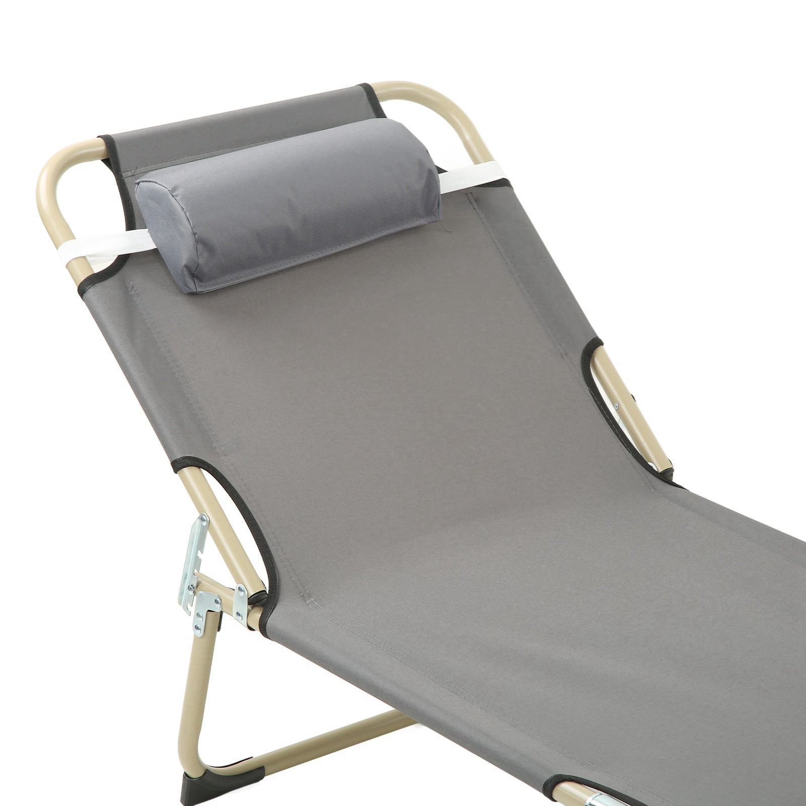Lit Pliant pour une Personne Forte Capacité de Charge Chaise Longue de Camping Bureau Extérieur