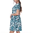 thumbnail image 2 of Vsdgher Vagues Océaniques pour Femmes Été 2025 Robes Midi Maxi Décontractées Légères à Manches Courtes à Col Rond Robe de Plage, 2 of 6