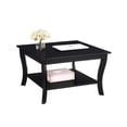 thumbnail image 3 of Convenience Concepts American Heritage Table Basse Carrée avec Tablette Inférieure, Noire, 3 of 5