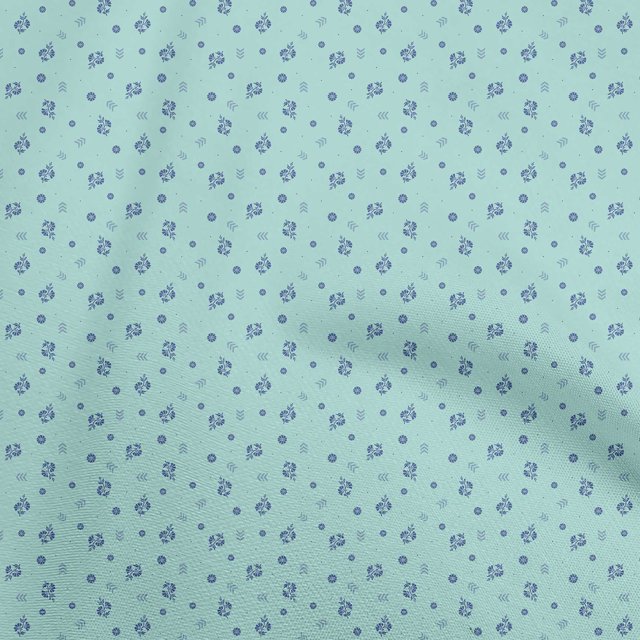 oneOone Georgette Viscose Light Blue Fabric Floral Craft Projects Decor Fabric Printed By The Yard 42 Inch Wide