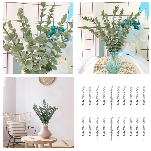 Feuilles Fleurs pour Arrangements Branches de Verdure Réalistes 20 Pcs pour Vase Floral Bouquets et Centres de Table 20 Pcs