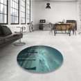 thumbnail image 4 of Ahgly Company Tapis d'Intérieur Lavable à la Machine, Carré, Transitionnel, Vert Sarcelle Profond, Tapis de Zone, 3 Pieds Carré, 4 of 7