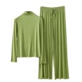 thumbnail image 2 of Weiqiqre Pyjamas pour Femmes Pyjamas Rafraîchissants Ensembles d'Été Assortis Manches Courtes Ensemble de Détente Femmes, 2 of 3