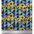 thumbnail image 1 of Soimoi Modal Satin Fabric Check,Dot & Sunflower Flower Printed Fabric 1 Yard 42 Inch Wide, 1 of 3