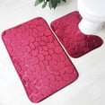 thumbnail image 3 of TopLLC Bathroom Rugs Sets 2 Piece With Toilet Rugs U Shaped Enlarge Thicken Bath Mat Set With PVC Non Slip Rubber Backing Microfiber Shag Rug For Bathroom Decoration on Clearance, 3 of 5