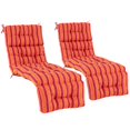 thumbnail image 1 of Costway 2 Pcs Coussin de Chaise Longue 73 Pouces Coussin Rembourré pour Fauteuil Inclinable Intérieur Extérieur Orange Foncé, 1 of 8