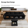 thumbnail image 3 of HONBAY Canapé Sectionnel Moderne en Velours avec Sièges de Rangement, Sofa en L, Noir, 3 of 5