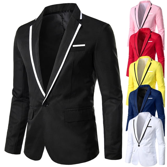 UVEASISHA Slim Fit Suit Jacket for Men Lightweight Stylish One Button Blazer Jackets Compare Collar Long Sleeve Business Suits with Pockets Limited Time Deal,Black,M