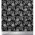 thumbnail image 1 of Soimoi Poly Georgette Fabric Leaves & Floral Block Print Sewing Fabric Yard 42 Inch Wide, 1 of 3