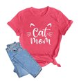 thumbnail image 1 of LUOGENLI T-shirts pour Femme pour Femmes T-Shirt à Col Rond d'Été à Imprimé Chat Coloré en Coton à Manches Courtes Haut T-Shirt 4TG T-shirts pour Femmes T-shirts Graphiques Fête de la Saint-Patrick TTG, 1 of 2