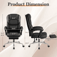 thumbnail image 4 of Homall Chaise de Bureau Réglable en Hauteur avec Massage, Chaise d'Ordinateur Inclinable Ergonomique en Cuir pour Cadre, Soutien 8 Heures, Conception Robuste, Noir, 4 of 7