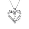thumbnail image 3 of Ladies Double Heart Diamond Necklace With 26 English Letters Couple Necklace, 3 of 8