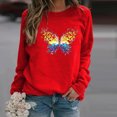 thumbnail image 3 of Hauts Décontractés d'Hiver pour Femmes Chandail en Molleton à Imprimé Papillon Blouse Tee Chandail, 3 of 3