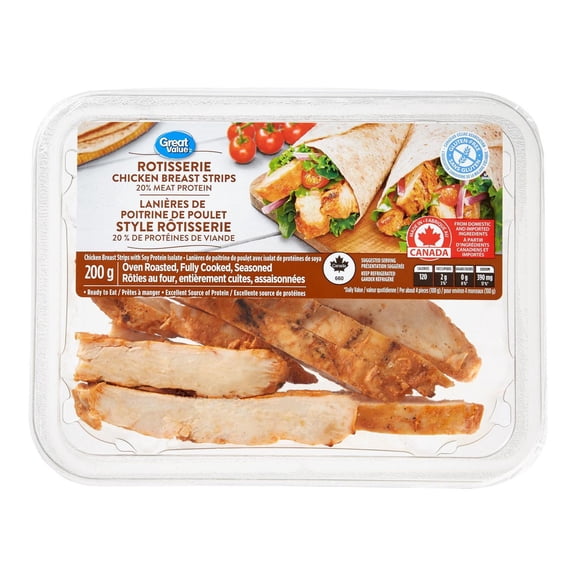 Great Value Fully Cooked Rotisserie Chicken Breast Strips