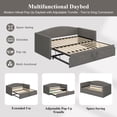 thumbnail image 2 of Cadre de lit Noble House Queen Size, en velours moderne, beige, 2 of 7