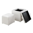 thumbnail image 2 of Designs4Comfort Park Avenue Pouf Simple avec Tabouret en Similicuir Blanc, 2 of 6