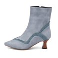 thumbnail image 4 of B91xZ Bottes de Motard pour Femmes Bottes de Combat Lacets Bottines, Bleu 7, 4 of 5