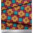 thumbnail image 2 of Soimoi Rayon Fabric Check & Mandala Decorative Printed Fabric 1 Yard 56 Inch Wide, 2 of 3