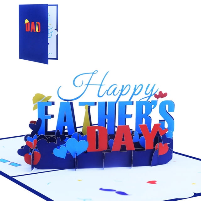 Harpily Greeting Cards Color Printed Paper Carving Father's Day 3D Three Greeting Card FATHER'S DAY Blessing Dad Greeting Card