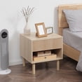 thumbnail image 2 of HOMCOM Nightstand with Drawer and Open Shelf, Side Table, Natural, 2 of 10
