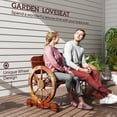 thumbnail image 4 of Outsunny Wooden Outdoor Bench, Wagon Wheel Patio Loveseat, Carbonized, 4 of 10