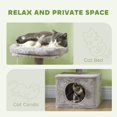 thumbnail image 4 of Light Grey Cat Tree with Condo & Scratching Posts - 53” Multi-Level Tower for Indoor Cats | Living Room, Bedroom Play & Rest Area, 4 of 7