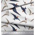 thumbnail image 2 of Soimoi White polyester Crepe Fabric Flying Woodpecker Bird Print Fabric by Yard 42 Inch Wide, 2 of 3