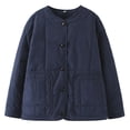 thumbnail image 1 of WRKEKC Women's Plus Size Puffer Jacket Oversized Fit Utility Pockets Winter Wear Street Style Comfort Navy M, 1 of 2