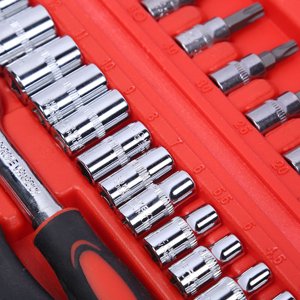 Riwcyla 46PCS Suit Compact et pratique Quick Ratchet Sleeve Auto Sleave Auto Protection Tool Set Hardware