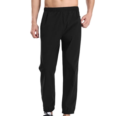 AherBiu Joggers for Men Elastic Waist Plus Size Silm Fitted Pants with Zipper Pockets Lightweight Athletic Workout Trousers