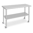 thumbnail image 1 of EDTara Stainless Steel Work Table with Wheels, Heavy Duty Kitchen Prep Workbench, NSF Commercial Table with Adjustable Undershelf for Hotel & Garage, 1 of 9