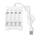 thumbnail image 1 of Xingzhi Chargeur de Piles en Plastique AAA/AA Protection contre les Courts-Circuits Interface USB Réutilisable Adaptateur de Charge pour Piles de Jouets Électriques Blanc, 1 of 6