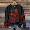 thumbnail image 2 of Rbaofujie Chandail à Capuchon Halloween Mode Femmes Décontracté Manches Longues Col Rond Imprimé Chandail pour Dames Hauts Blouse Noir Chandails pour Femmes Hauts, 2 of 3