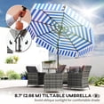 thumbnail image 4 of Outsunny Parasol de Patio 8,7 Pi, Parasol Inclinable avec Manivelle, Bleu Marine, 4 of 10