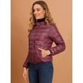 thumbnail image 4 of INSPIRE CHIC Women's Hooded Packable Thickened Zip Down Short Puffer Coat, 4 of 6