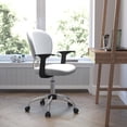 thumbnail image 4 of Mid-Back White Mesh Padded Swivel Task Chair with Chrome Base and Arms, 4 of 7