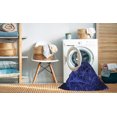 thumbnail image 2 of Ahgly Company Tapis d'Intérieur Lavable à la Machine, Carré, Transitionnel, Bleu Océan, Tapis de Zone, 7 Pieds Carré, 2 of 7