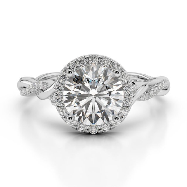 2.80 Ct Stunning Round Diamond Engagement Rings Solid 18K White Gold