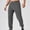 02 Gray, variant on Weiqiqre Men Sweatpants Casual Elastic Ankle Binding Solid Color Elastic Waist Jogger Pants Lightweight Activewea