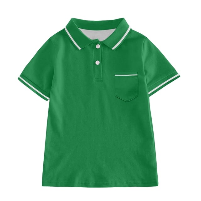 Boys Polo Shirts Solid School Uniform Shirts Rugby Shirts Kids Short Sleeve Shirts 9-10 Years