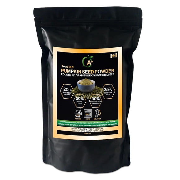 A+ Smoodees Organically Grown Toasted Pumpkin Seed Powder, 908g | Fine-Milled, Easy-Mixing Food Ingredient | 20g Protein, 35% Iron, 90% Magnesium, 50% Zinc