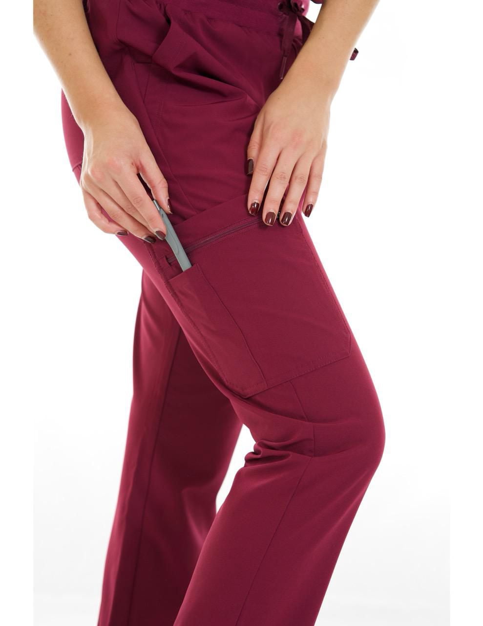 Zinnia pantalon de scrub cargo à taille en tricot