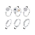 thumbnail image 1 of 6Pcs Fidget Anxiety Rings for Women Men Spinner Fidget Adjustable Rotatable Calming Worry Meditation Ring with Beads Set, 1 of 9