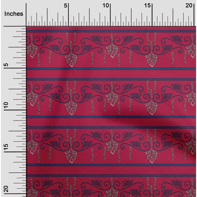 oneOone Cotton Poplin Fabric Swirl & Floral Block Print Sewing Fabric BTY 42 Inch Wide