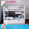 thumbnail image 2 of BEDSMART Lits Superposés Double sur Double en Bois Massif avec Tiroir-Lit / Blanc, 2 of 6